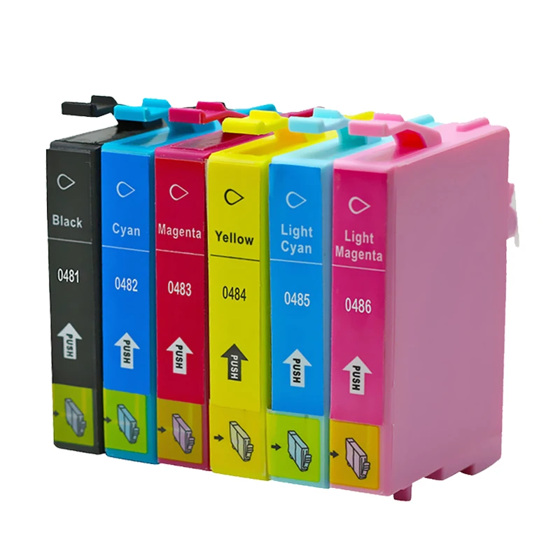 T0481 6 шт. совместимый картридж с чернилами для принтера Epson Stylus Photo R200 R220 R300 R300M R320 R340