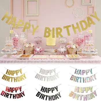 

1 Set HAPPY BIRTHDAY Paper Banner Bunting Garland Party Backdrop Decoration Birthday Decor Pennant Photo Hanging Supplies P U9T6