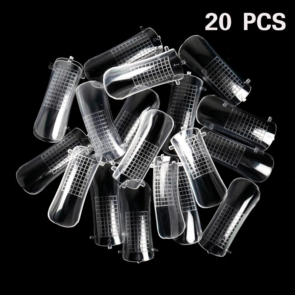 

20/100 pcs Clear Nail Forms False Nails Fake Tips Artificial Full Cover Acrylic False Nails for Quick Building Finger Extension