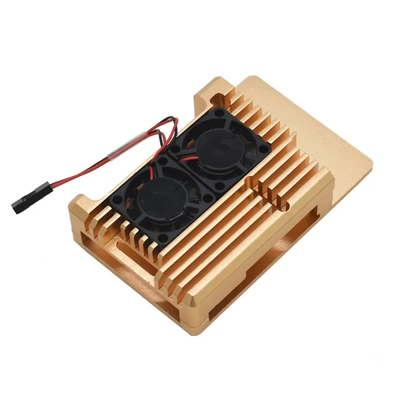 

Aluminium Alloy Case for Raspberry Pi 4 Model B /B+ with Dual Cooling Fan Heat sink Radiator