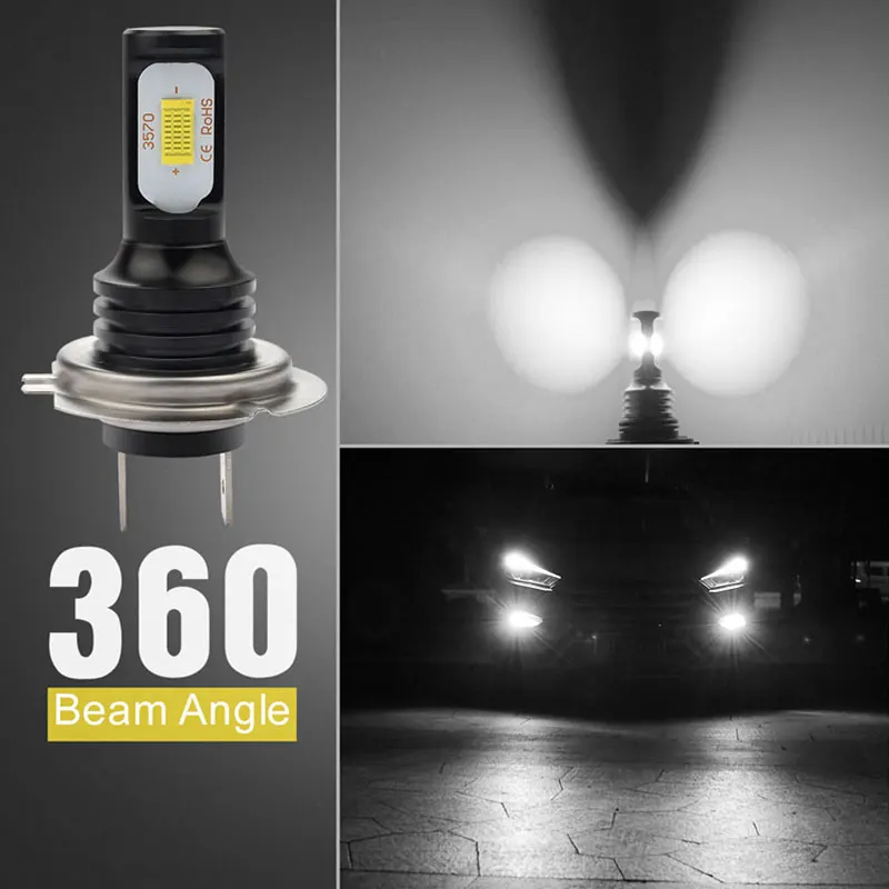 3000 K/6000 K/8000 K H7 светодиодный противотуманный фонарь дальнего ближнего света автомобиля светодиодный фары лампы передняя лампа 72 Вт Водонепроницаемый