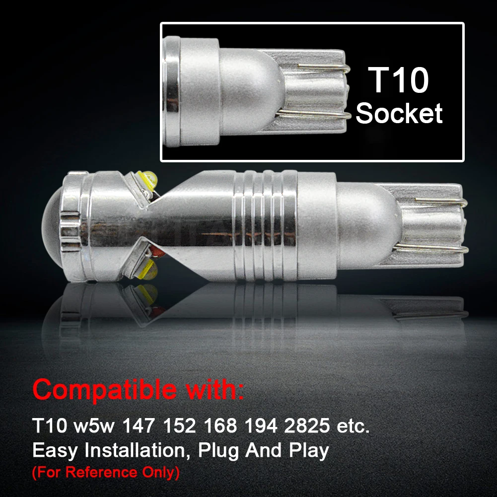 0.2A 194 168 T10 192 2825 W5W светодиодный неполярный 10-30V 550LM 6000K яркий белый для оформления номерного знака грузового внутреннего освещения