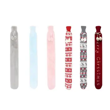 

70cm Extra Long Hot Water Bottle Christmas Gift Faux Fur Cover Soft Rubber Winter Warm Water Bottle Reusable Hand Warmer Pocket