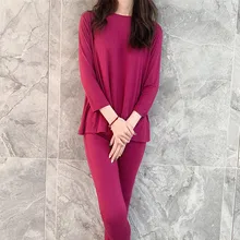 

Fdfklak Spring Autumn Winter Home Suit New Korean Loose Pajamas Women Ins Modal Pyjamas Female Sleep Clothes Pijama Mujer