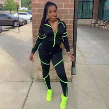 Женские спортивные костюмы, спортивные одноцветные топы на молнии с длинным рукавом, штаны, толстовка, топ, штаны для бега, наряд# D