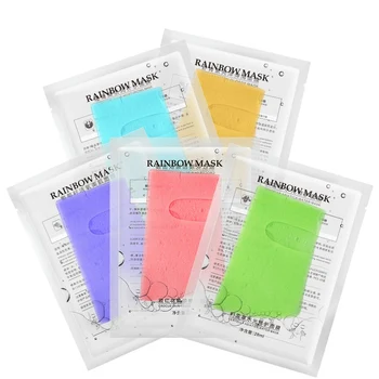 

Colorful Rainbow Facial Mask 5pcs Multi-effect Pure Natural Essence Face Mask Repairing Moisturizing Skin Care Rainbow Mask