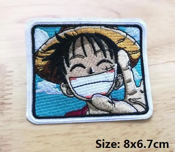 Вышитая эмблема с заплатками на обезьянке D Luffy один кусок железа на нашивки значки назад Прорезиненная Ткань DIY - Цвет: Антикварное серебро
