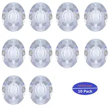 H& D 10 шт. 2,4" Прозрачная большая Хрустальная люстра запасные части Кристалл овальной формы призмы, подвески в форме капли