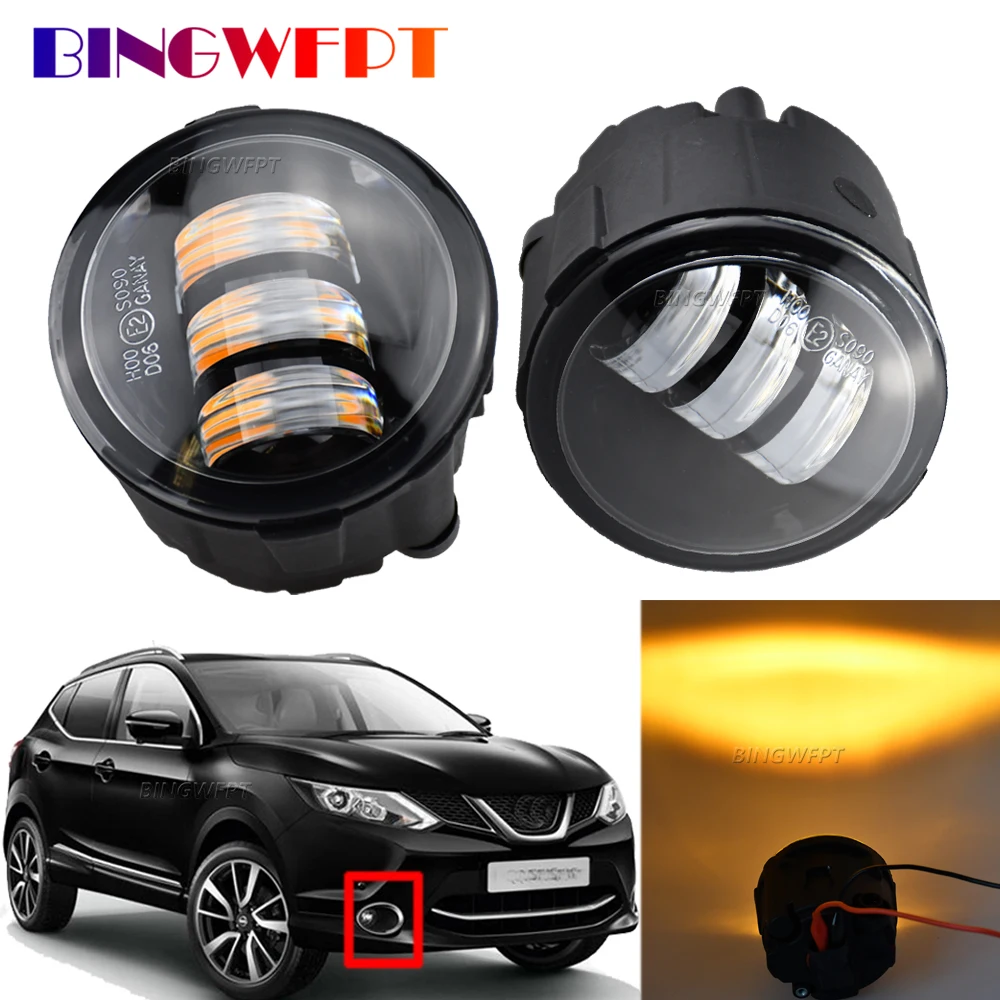 2pcs Car Right + Left Fog Light Assembly Led Drl Daytime Running Light