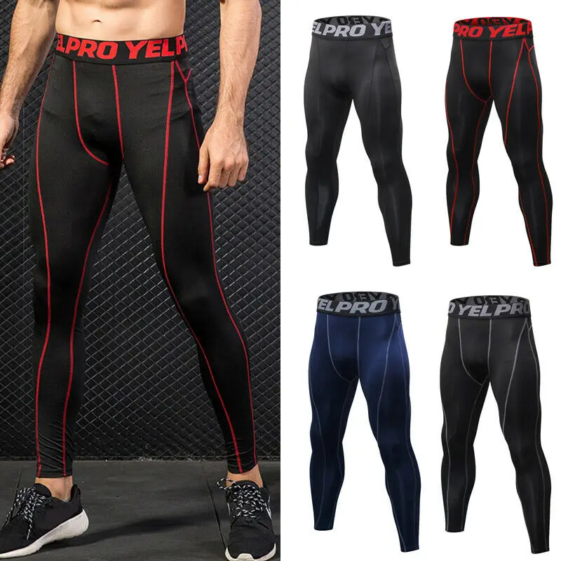 Men/'s Sports Compression Base Layer Pants Quick Dry Leggings Running Gym Workout