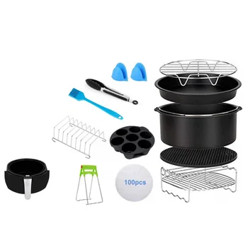 

12pcs Air Fryer Accessories 7 Inch Durable Pot Kitchen Cooking Tool for Party Fit all Airfryer 3.7 4.2 5.3 5.8QT