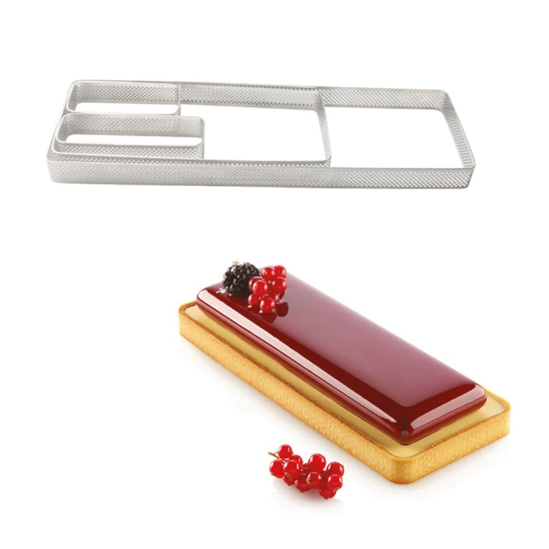 

DIY Cake Ring Rectangular Punching Seamless Cake Ring With Hole French Style Mousse Cheese Tower Ring 304 Stainless Steel