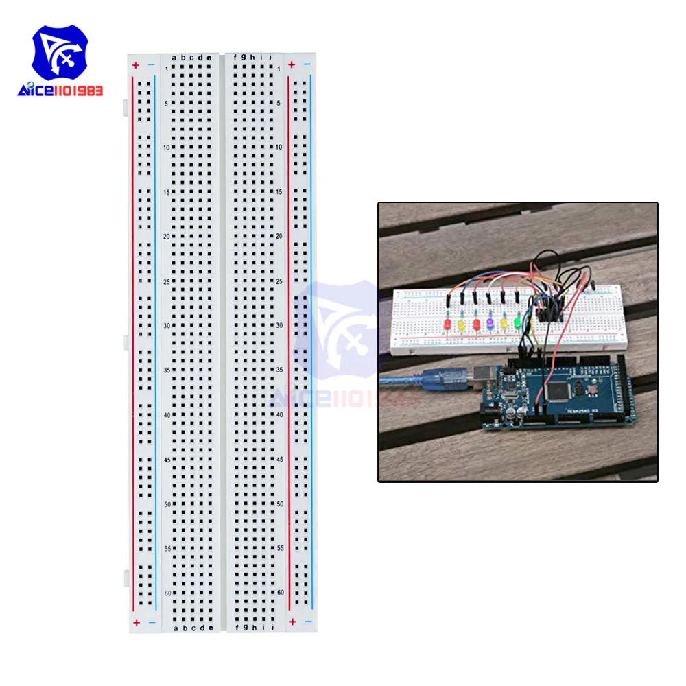 Diymore MB 102 830 точек галстук беспаечные макетные платы для Arduino Proto щит распределения