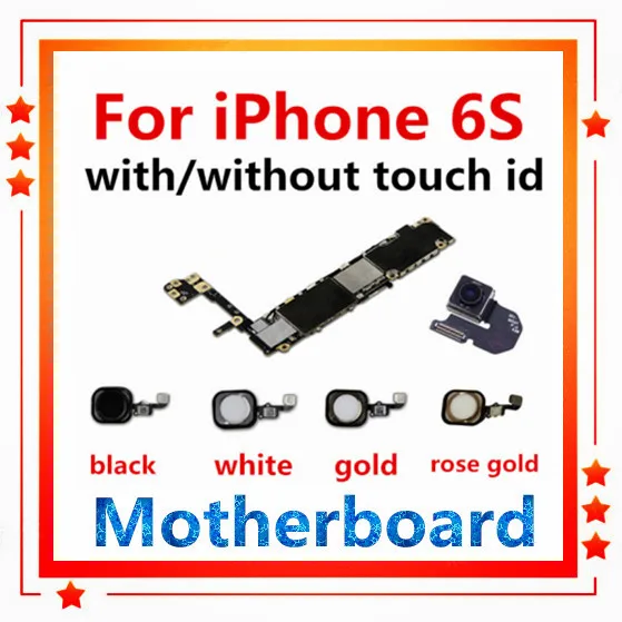 16 Гб/32 ГБ/64 Гб/128 ГБ для iPhone 6S материнская плата, оригинальная разблокированная для iPhone 6S плата без Touch ID/с сенсорным ID большой камерой