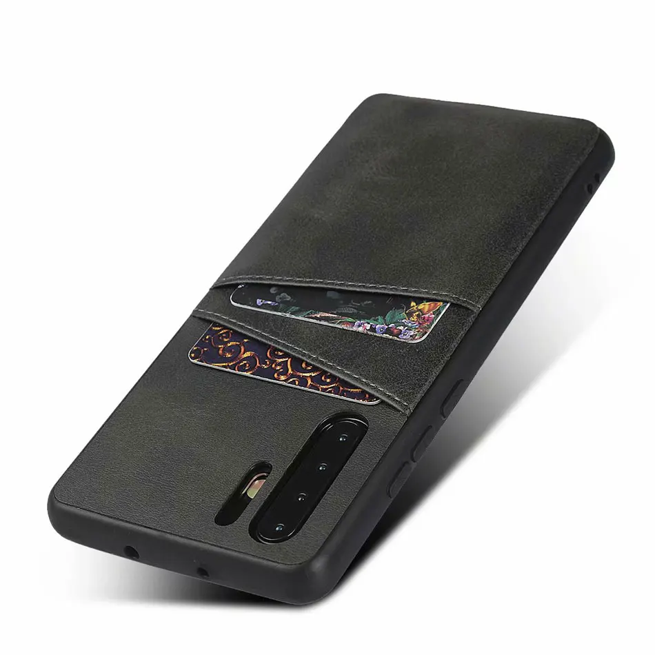 Тонкий чехол из искусственной кожи для huawei P30 Pro, роскошная задняя крышка, держатель для карт, кошелек для мобильного телефона, чехол для huawei P30+ 2 слота для карт