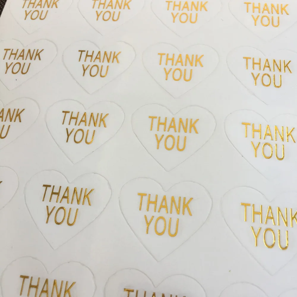  500pcs gold stamping Clear Transparent Wedding Engagement Invitation Envelope Seals Sticker Packing - 4000569787784