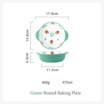 KINGLANG милые Клубничные керамические столовые приборы, маленькие свежие домашние миски для лапши, тарелка для стейка, сковорода-гриль, ручная чашка, обеденная тарелка - Цвет: 11