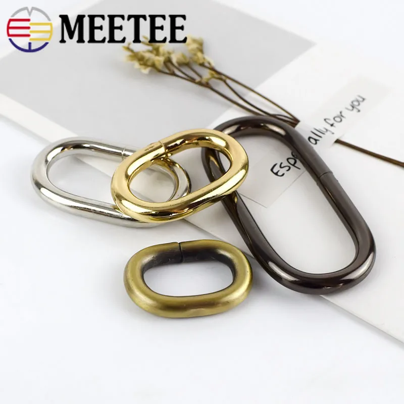 5/10 шт. овальная металлическая сумка Meetee с круглым кольцом ремень тесьма застежка