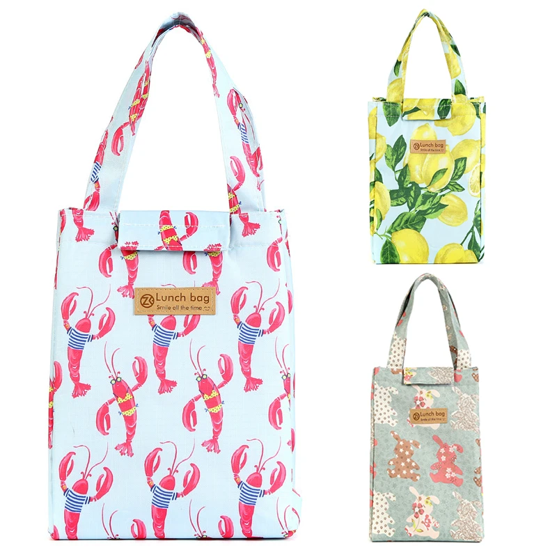 

Cartoon Flamingo Cat Lunch Bag Insulated Tote Cooler Bag Thermal Food Picnic Ice Cute Women Child Bags Big Capacity Lunch Box