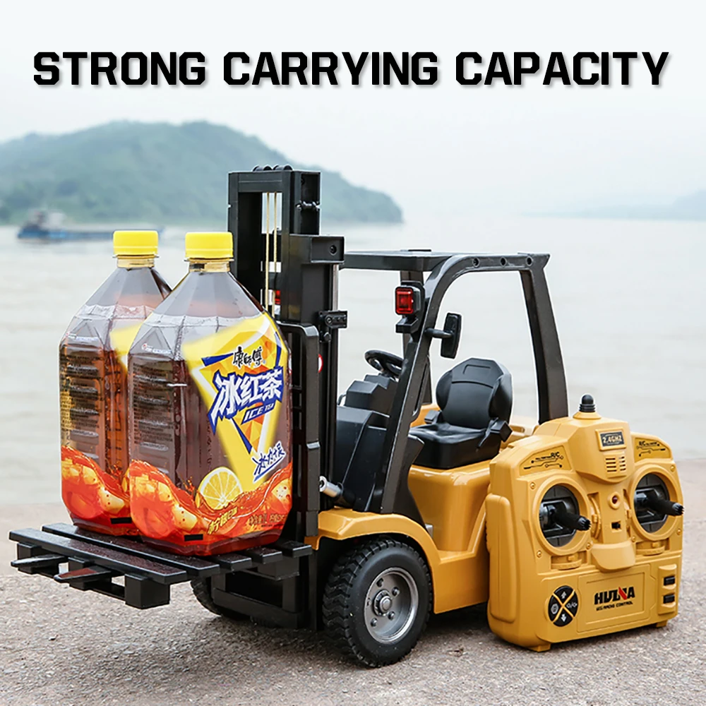 HUINA 1/10 Rc Truck Forklift Tractor Remote Control Car crawler 8 Ch Rc Machine Engineering Cars On Radio Station Boy Toys 4