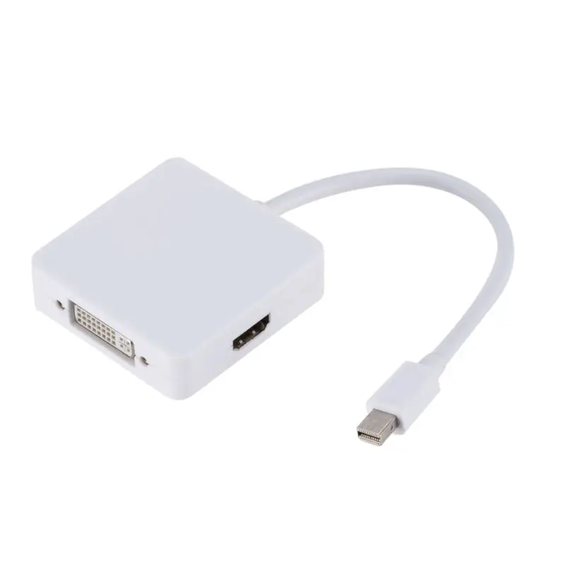 Мини-Дисплей Порт Thunderbolt к VGA HDMI DVI адаптер для MacBook Air Pro Mac - Цвет: Белый