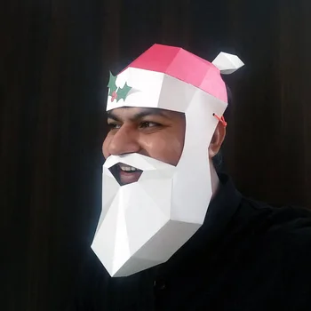 

Santa Claus 3D paper puzzle masquerade wearable mask Parent child DIY toys