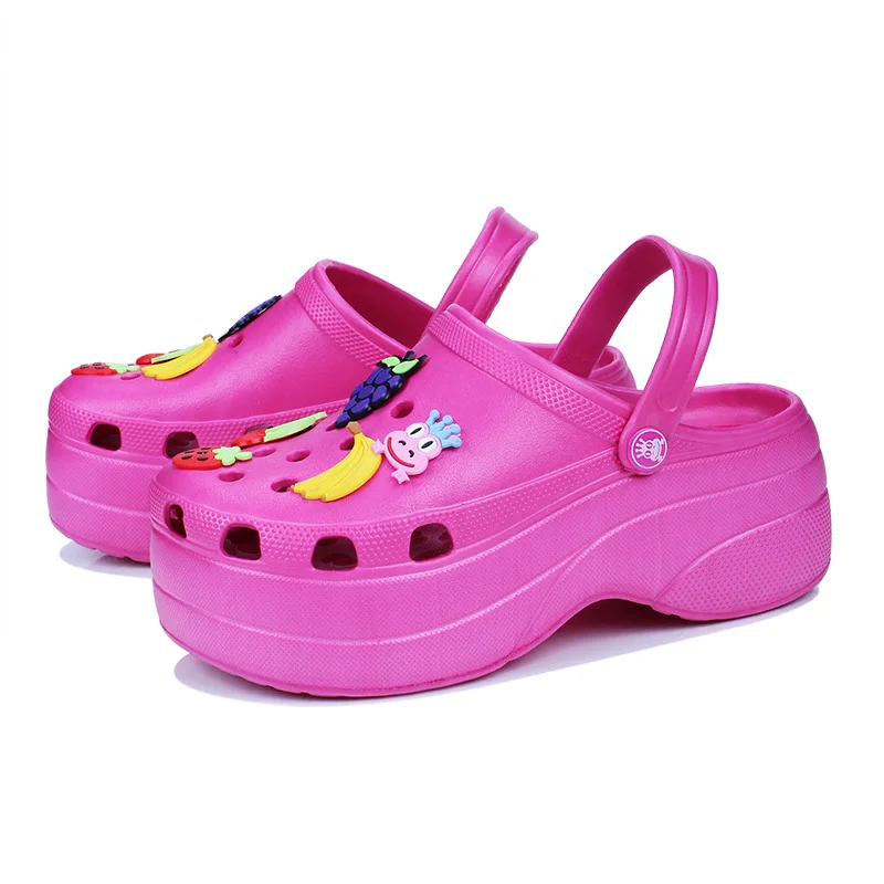 2021 Summer Women Slippers Platform Clogs Outdoor Garden Shoes Female Pool Sandals Bathroom Flip Flops Mules Beach Slippers 5