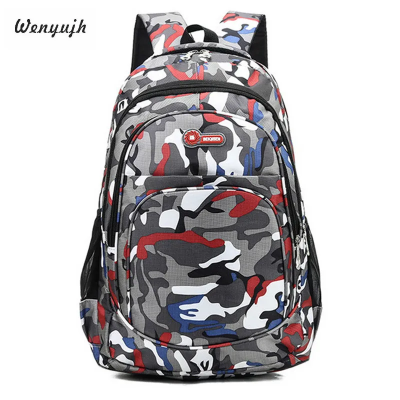 

2 Sizes Camouflage Waterproof School Bags for Girls Boys Orthopedic Children Backpacks Kids Book Bag Mochila Escolar Schoolbag