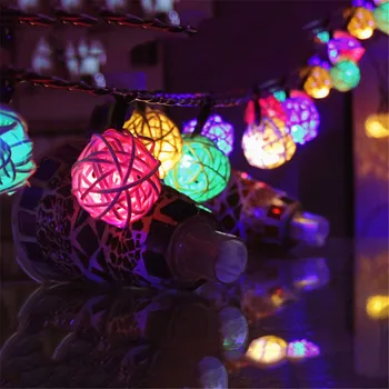 

6V Classic IP65 5M 20 LED Solar Charging Garland Rattan Ball Fairy Light Lamp String Lighting Christmas Wedding Decoration A