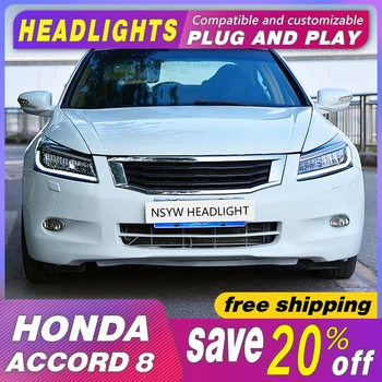 

Car light LED Head Lamps For Honda Accord 8th Accord Headlights All LED light Source Daytime Running Lights Dynamic Turn Signal