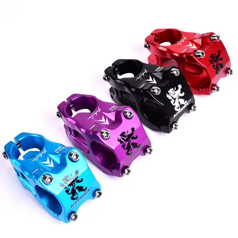 Bicycle Stem KRSEC mountain bike accessories Riser 3D forging 28.6*31.8*45MM ultralight short handle  Short 145g Red 0 degre