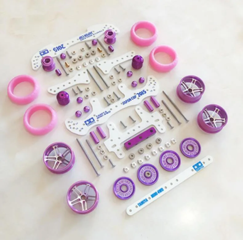 

1 Set AR MA MS S2 Chassis Modify Parts Set Pink&Puple for Tamiya MINI 4WD Car Model