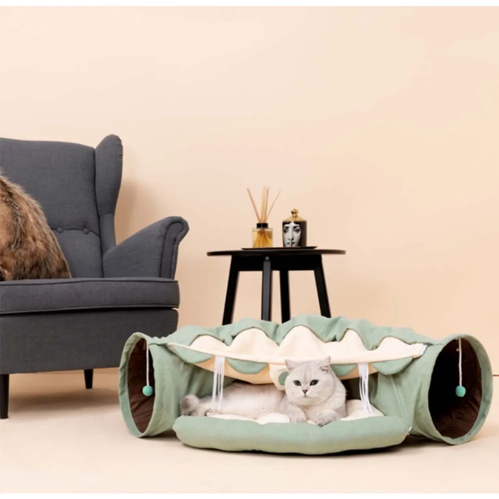 Забавная кошка кровать туннель складной кринкл Pet палатка котенок щенок хорьки