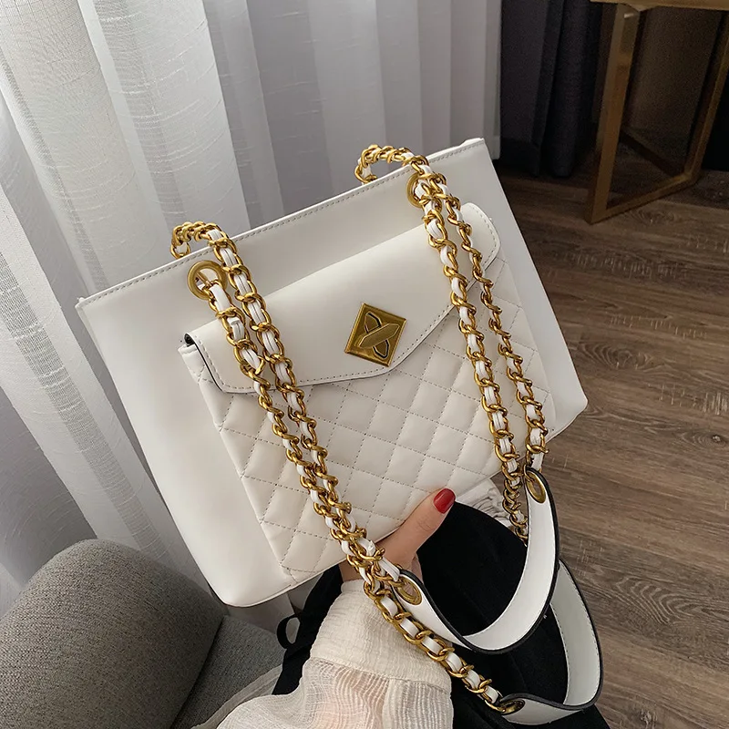 

JIULIN New Linger Chain Small Fragrance Single Shoulder Large Bag Large Capacity and Simple