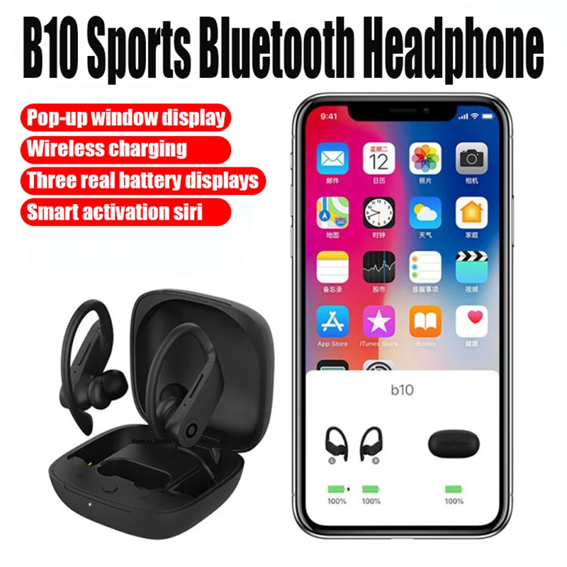 B10 TWS Wireless Bluetooth Earphone Sports Headset earbuds Waterproof headphones with Wireless Charging Box PK I9000 TWS