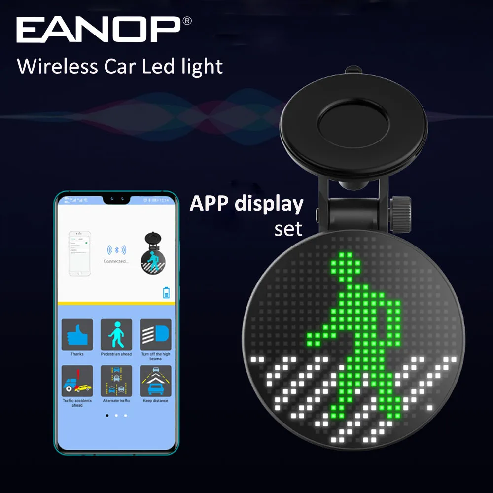 EANOP Bluetooth эмоции изображение светодиодный сообщение Дисплей доска лобового