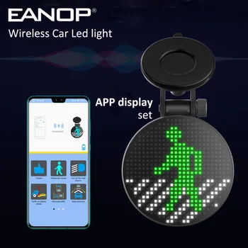 

EANOP Wireless Car Sign LED Emotion programmable Message display Board 1700mah APP Siri Car accessories fit for IOS Android