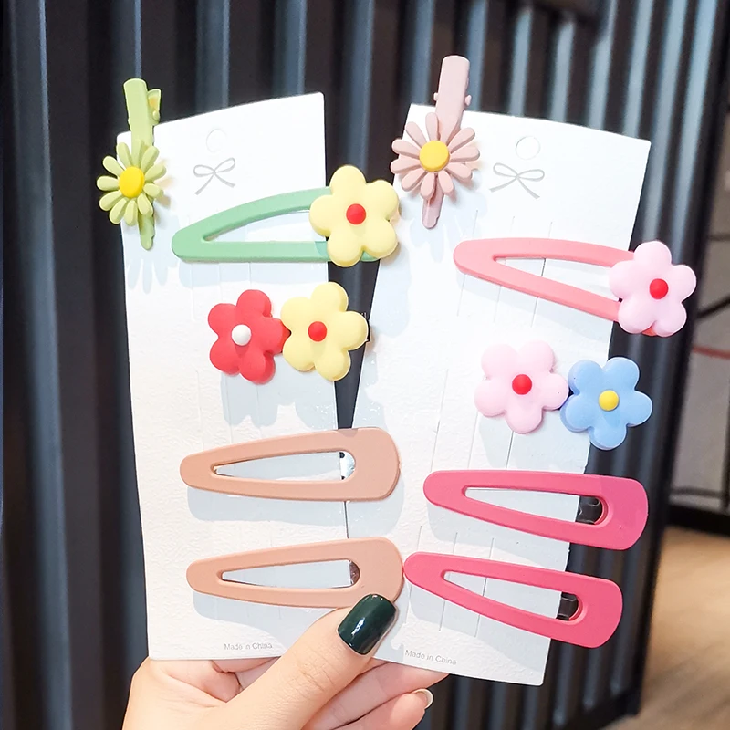 YYOUFU 6 шт./компл. Kawaii Flower Шпильки шик Карамельный цвет заколка для девочек волос модные вечерние Детские волос зажим, аксессуар для волос