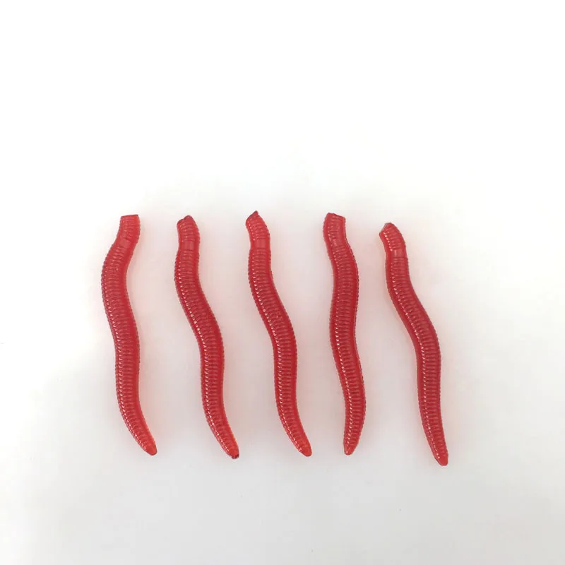 

30pcs /wholesale 3.5cm/0.6g Soft bait fishing Imitation Red worm earthworm Artificial bait fishing worm odor bait soft bait