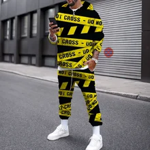 

2022 Fashion Abstract Letters 3D Printing Men's Trendy Sports Suit Fashion Printing 3D Sweatshirt Unisex Large Sweatshirt Set