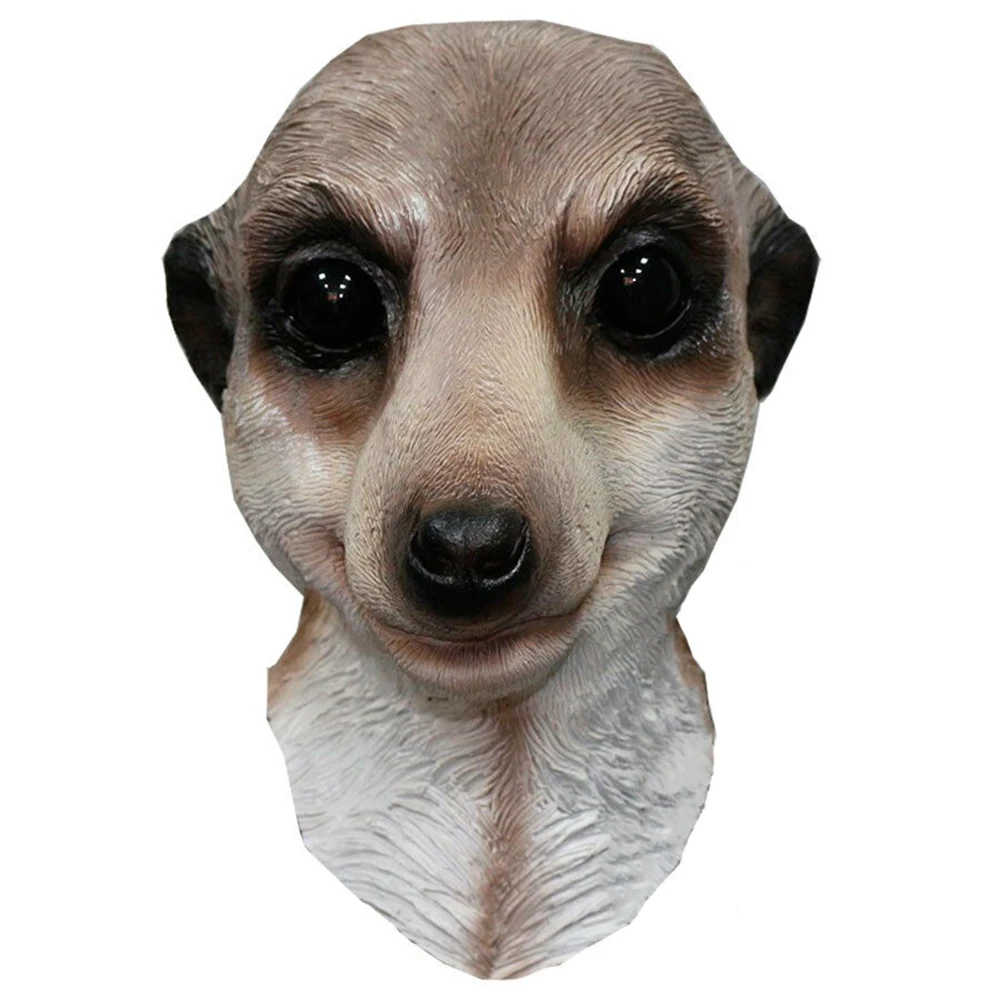 

Wild Safari Meerkat Mask, Wildlife Latex Mask Animal Carnival Party Mask Super Bowl Halloween Costume Party