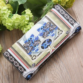 

Print With Buckle Handbag Storage Case Daily Vintage Card Holder Gift Long Women Wallet PU Multifunctional Casual Pockets
