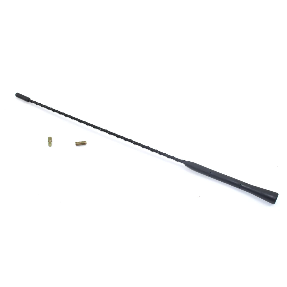 16 in Universal Black Real Metal Short Screw-On Mast Car Antenna