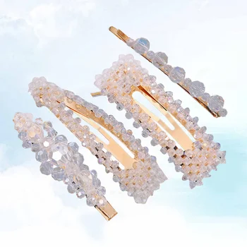 

4pcs Crystal Hairpins Clips Bang Hair Pins Bobby Pin Barrettes Hair Accessory for Women Girls
