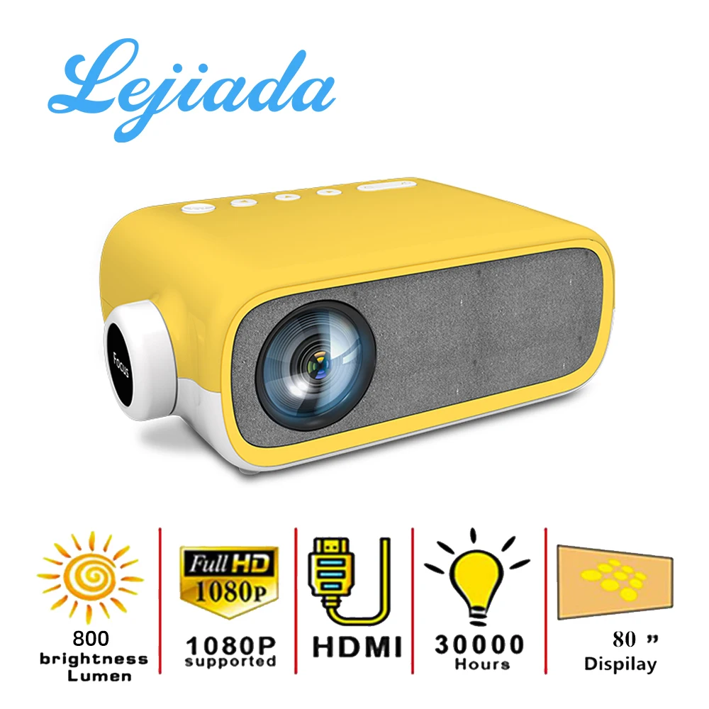 LEJIADA NEW YG280 LED Mini Projector 480*272 Pixels with HDMI/USB/AV/Audio Interface Portable Projection Home Media Player