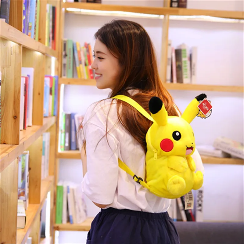 Explosion anime cartoon pikachu plush toy doll pikachu backpack moving ear cap creative personality gift ornament pendant