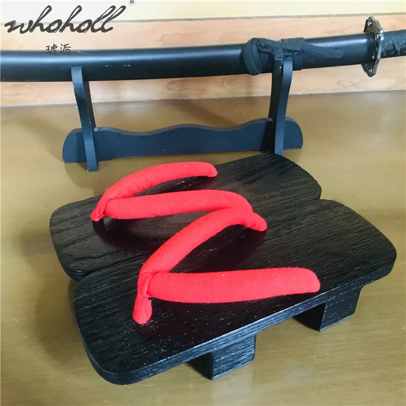 

Летние домашние тапочки WHOHOLL Geta для мужчин и женщин, искусственные японские деревянные Сабо Inuyasha Kikyo Cospaly, Костюмные туфли