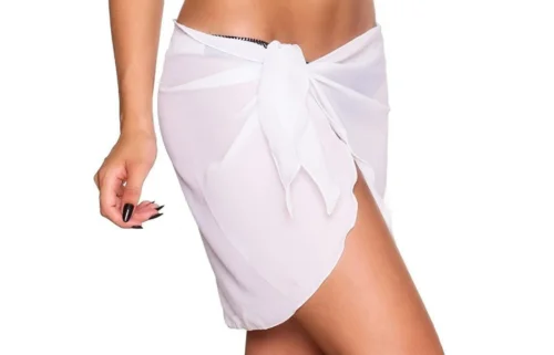 Women Beach Bikini Cover Up Solid Color Pareo Chiffon Wrap Skirt Sarong Scarf Beachwear Bathing Suit Beachwear Swimsuits