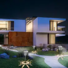 2 шт. уличный солнечный светильник для газона теплый белый светильник водонепроницаемый садовый ландшафтный светильник низкое энергопотребление и энергосбережение