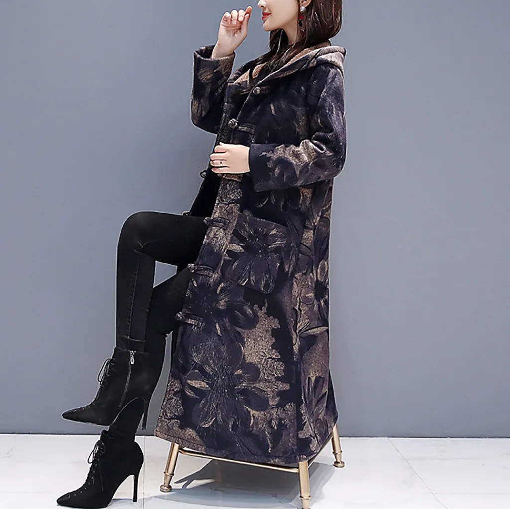 Abrigos mujer invierno зимнее женское пальто с длинным рукавом, винтажное флисовое плотное пальто на пуговицах, длинное пальто, верхняя одежда